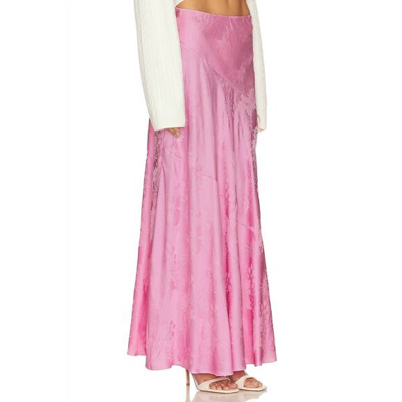 NEW LOVESHACKFANCY booker maxi skirt in pink song - Picture 3 of 5